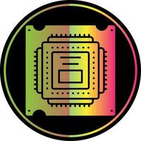 Processor Glyph Due Color Icon vector