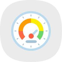 Speedometer Flat Curve Icon vector