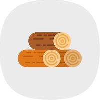 Wood Flat Curve Icon vector