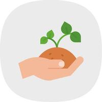 Sprout Flat Curve Icon vector
