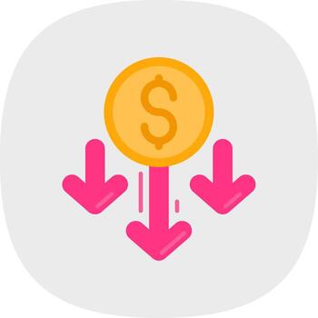 Decrease Flat Curve Icon vector