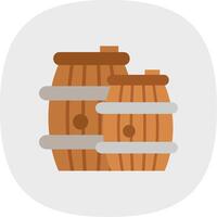 Barrel Flat Curve Icon vector