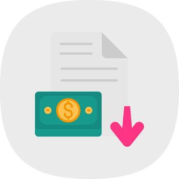 Decrease Flat Curve Icon vector