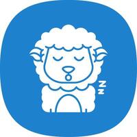Sleep Glyph Curve Icon vector