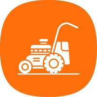 Mower Glyph Curve Icon vector