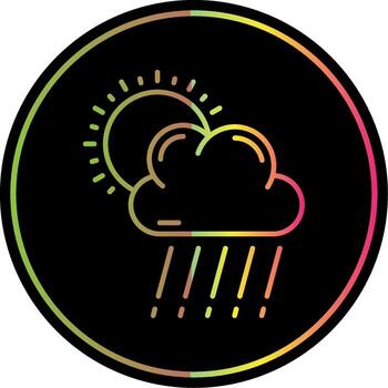 rain Line Gradient Due Color Icon vector