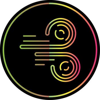 Wind Line Gradient Due Color Icon vector