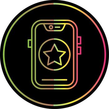 Star Line Gradient Due Color Icon vector