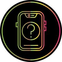 Question Line Gradient Due Color Icon vector