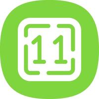 Eleven Glyph Curve Icon vector