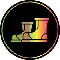 botas glifo debido color icono vector