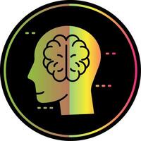 Brain Glyph Due Color Icon vector