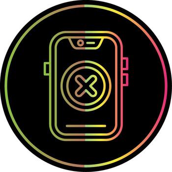 Cancel Line Gradient Due Color Icon vector