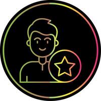 Star Line Gradient Due Color Icon vector