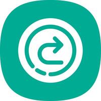 Forward Glyph Curve Icon vector