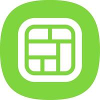 Layout Glyph Curve Icon vector