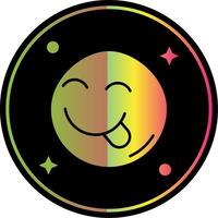 Tongue Glyph Due Color Icon vector