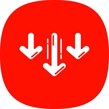 Decrease Glyph Curve Icon vector