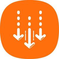 Decrease Glyph Curve Icon vector