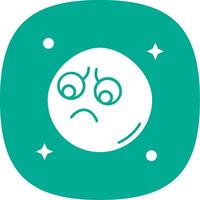 Sad Glyph Curve Icon vector