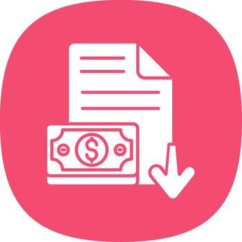 Decrease Glyph Curve Icon vector
