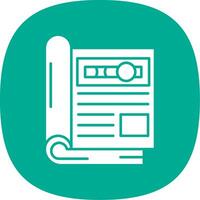 Magazine Glyph Curve Icon vector