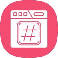 Hashtag Glyph Curve Icon vector