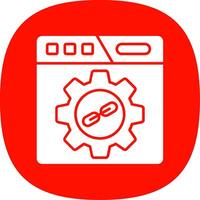 Backlink Glyph Curve Icon vector