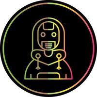 Robot Line Gradient Due Color Icon vector