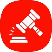 Gavel Glyph Curve Icon vector