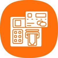 Atm Glyph Curve Icon vector