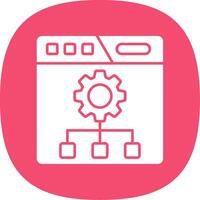 Setting Glyph Curve Icon vector