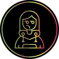 Suspicious Line Gradient Due Color Icon vector