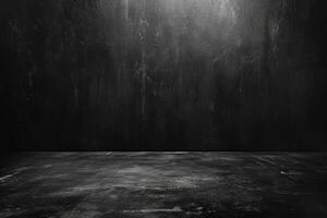 AI generated Black wall texture rough background dark concrete floor or old grunge background with black photo