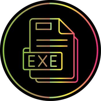 Exe Line Gradient Due Color Icon vector