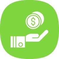 Zakat Glyph Curve Icon vector