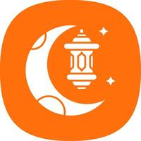 Ramadan Glyph Curve Icon vector