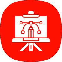 Canvas Glyph Curve Icon vector