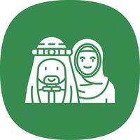 Muslim Glyph Curve Icon vector