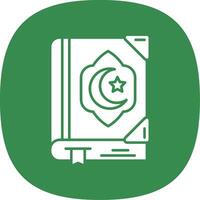 Quran Glyph Curve Icon vector
