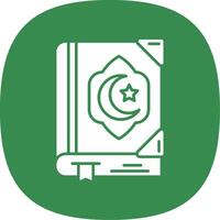 Quran Glyph Curve Icon vector