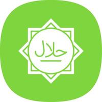 Halal Glyph Curve Icon vector