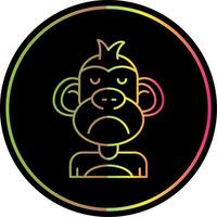 Sad Line Gradient Due Color Icon vector