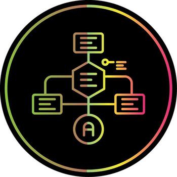 diagrama de flujo línea degradado debido color icono vector