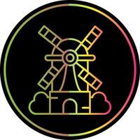 Windmill Line Gradient Due Color Icon vector