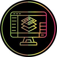 Layers Line Gradient Due Color Icon vector