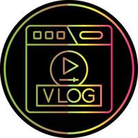 Vlog Line Gradient Due Color Icon vector