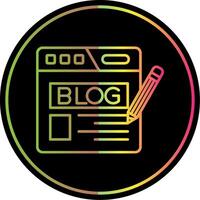 Blog línea degradado debido color icono vector