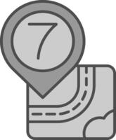 Seven Line Filled Greyscale Icon vector