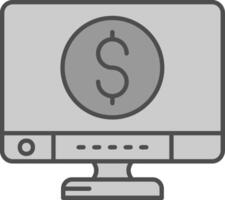 Dollar Line Filled Greyscale Icon vector